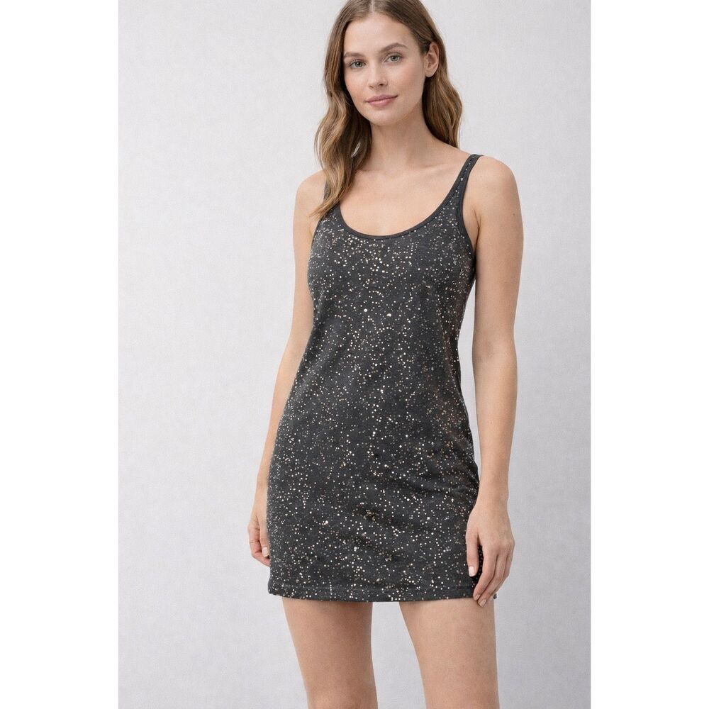 Express Sequin  XS Dark Gray Dreamweight Cotton Sparkle Dress